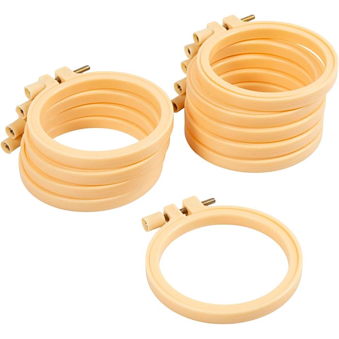 Plastic Embroidery Hoops Ø9.5 cm, 10 pcs