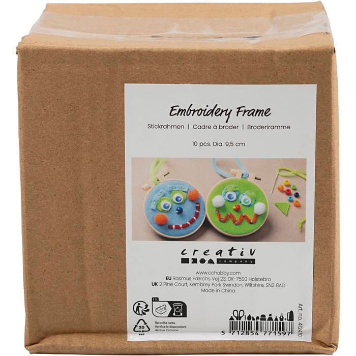 Plastic Embroidery Hoops Ø9.5 cm, 10 pcs