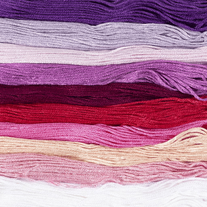 Embroidery Floss - Pink & Purple, 10 x 8 m