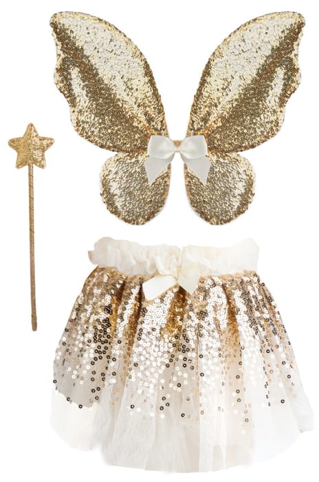 Skirt & Wings - Gold Sequins, 3-6 yrs