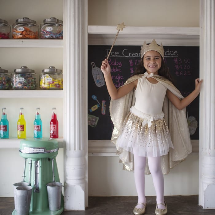 Skirt & Wings - Gold Sequins, 3-6 yrs