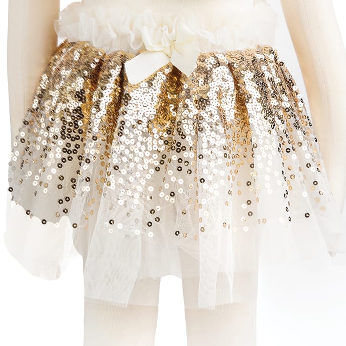 Skirt & Wings - Gold Sequins, 3-6 yrs