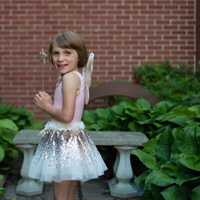 Skirt & Wings - Gold Sequins, 3-6 yrs
