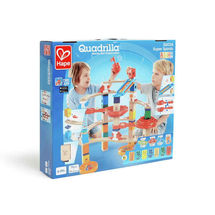 Quadrilla Marble Run - Super Spirals, 129 pcs