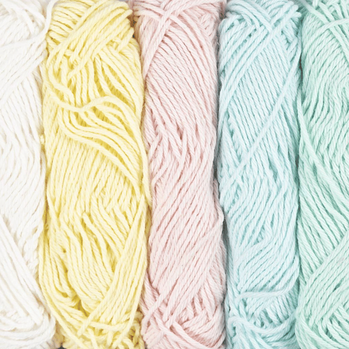 Cotton Yarn - Pastel, 5 x 50 m