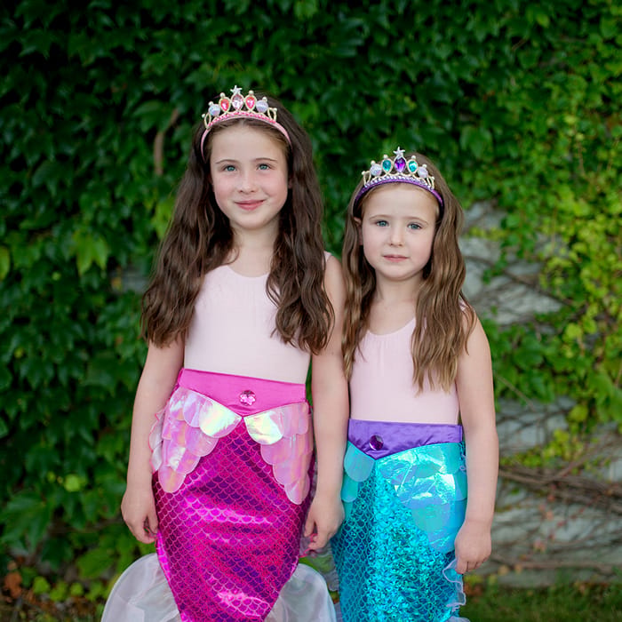 Mermaid Tail Skirt & Headband - Pink, Size 4-6 yrs