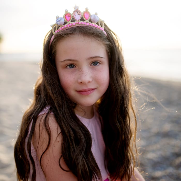 Mermaid Tail Skirt & Headband - Pink, Size 4-6 yrs