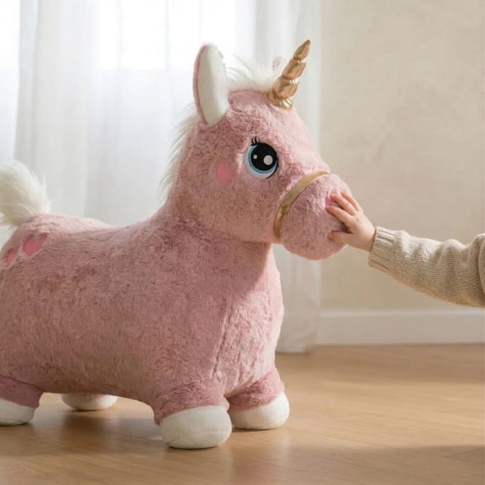 Plush Bouncy Unicorn - Pink