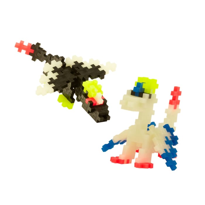 Plus-Plus - Glow Dragons, Tube with 100 pcs