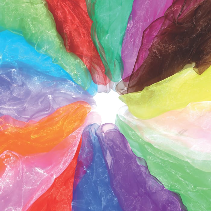 Colourful Chiffon Play Scarves 60 x 60 cm, 15 pcs
