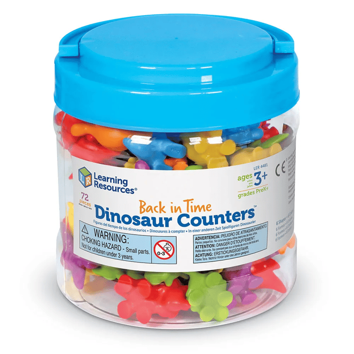 Count & Sort - Back in Time Dino Counters, 72 pcs