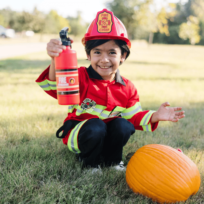 Fire Chief Costume Set with Helmet, Size 3-6 Years