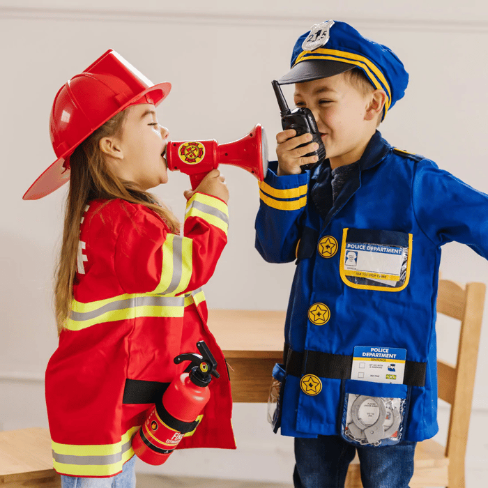 Fire Chief Costume Set with Helmet, Size 3-6 Years