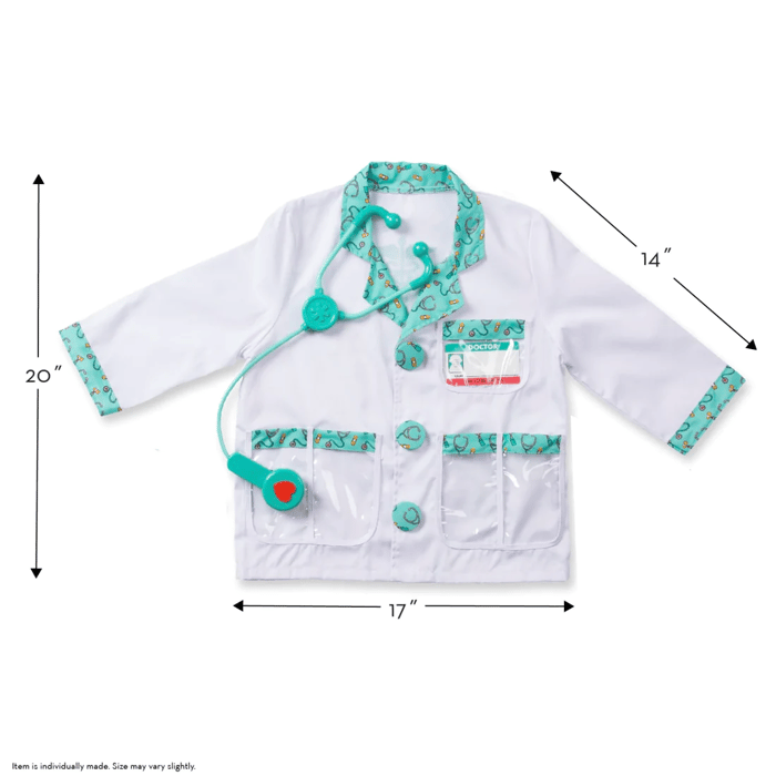 Doctor Costume & Doctor Kit, Size 3-6 Years