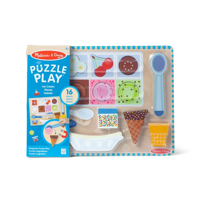 Magnetic Ice Cream Puzzle & Play Set, 16 pcs