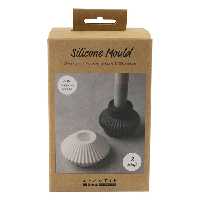 Silicone Mould - Ribbed Candlestick Holders, 2 pcs