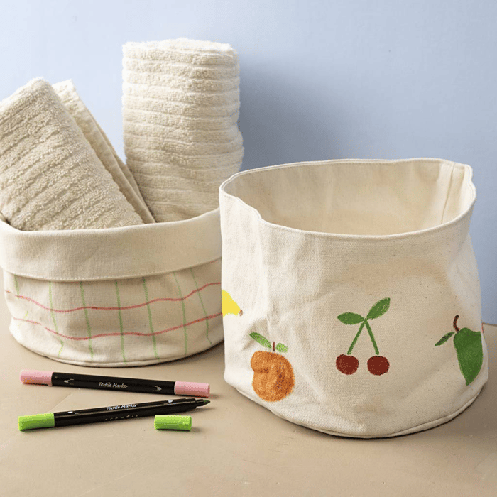 DIY Decoration - Fabric Baskets Ø20 cm, 2 pcs