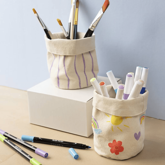 DIY Decoration - Fabric Baskets Ø9 cm, 2 pcs