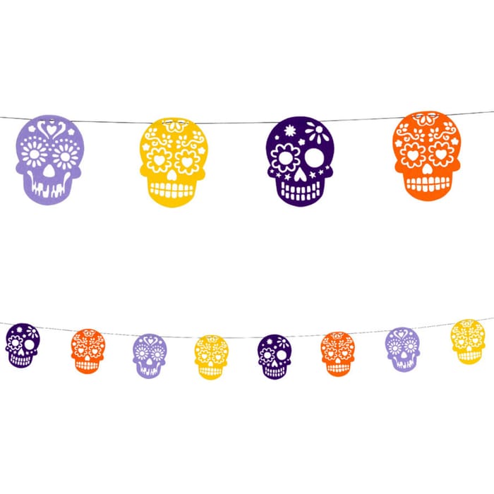 Felt Garland - Sugar Skulls, 100 cm