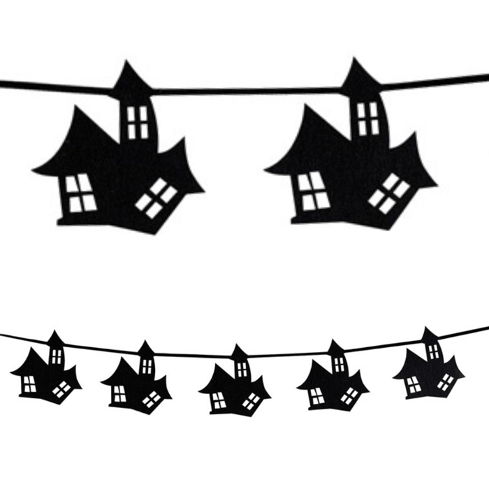Felt Garland - Haunted Houses, 105 cm