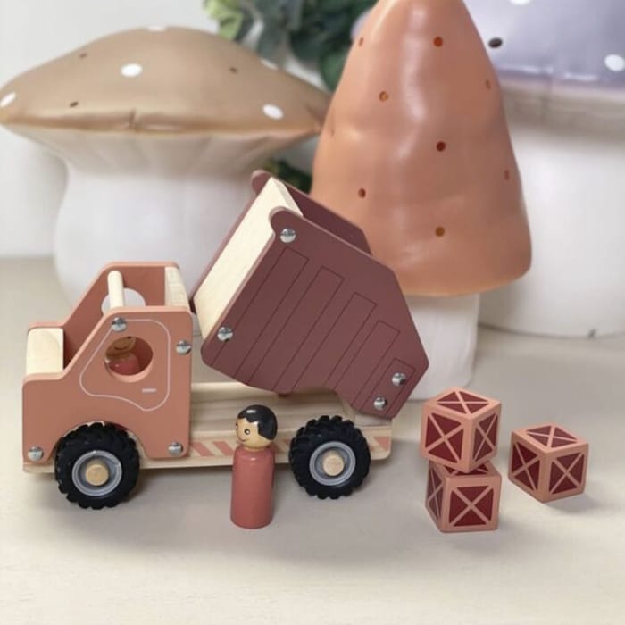 Big Wooden Truck with Rubber Wheels