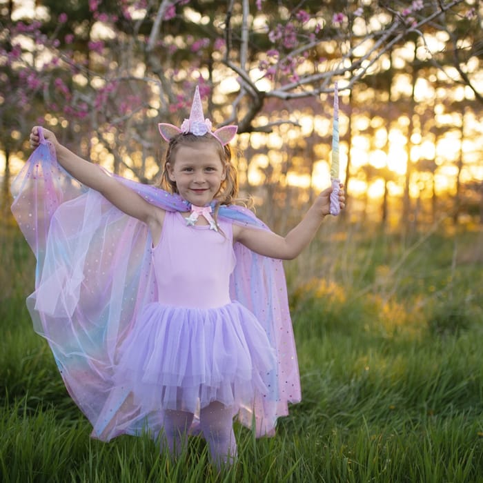 Unicorn Cape + Headband, 3-6 yrs
