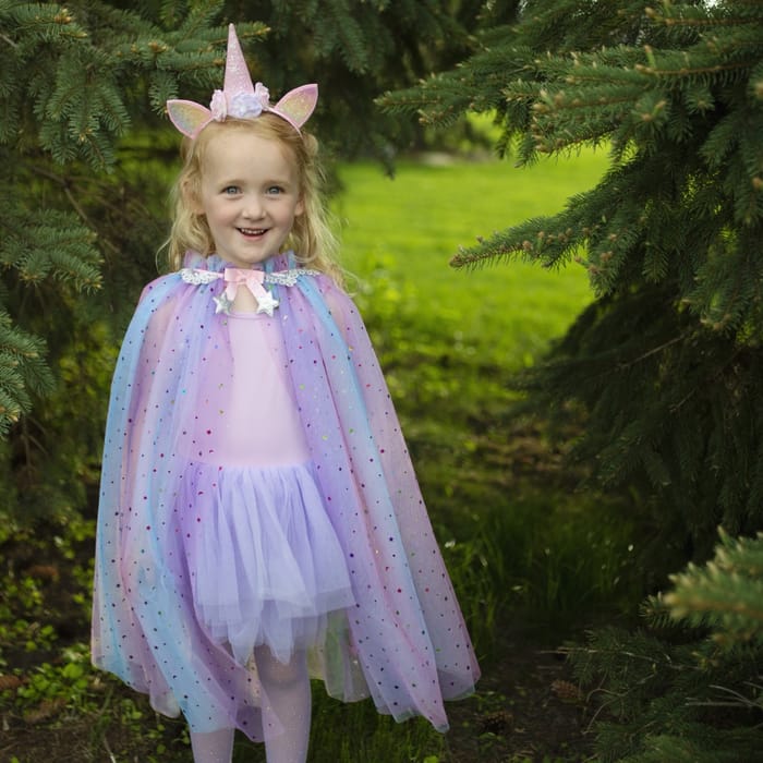 Unicorn Cape + Headband, 3-6 yrs