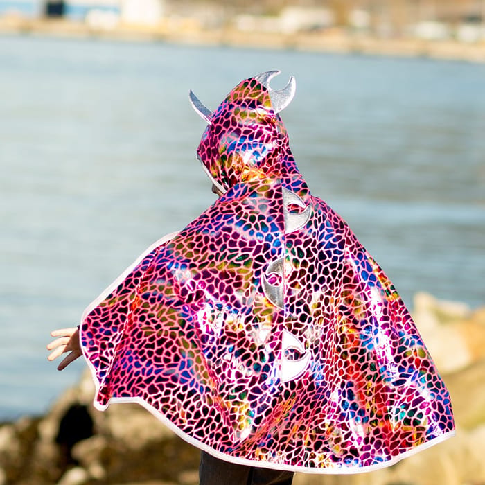 2-in-1 Dragon/Knight Cape, Size 5-6 yrs