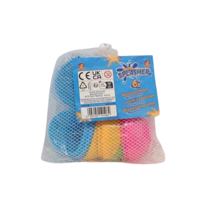 Water Splasher Reusable Water Bombs, 6 pcs