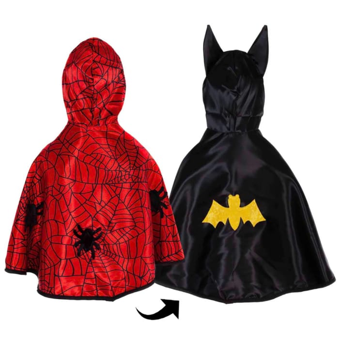 2-in-1 Spiderman/Batman Cape, Various Sizes