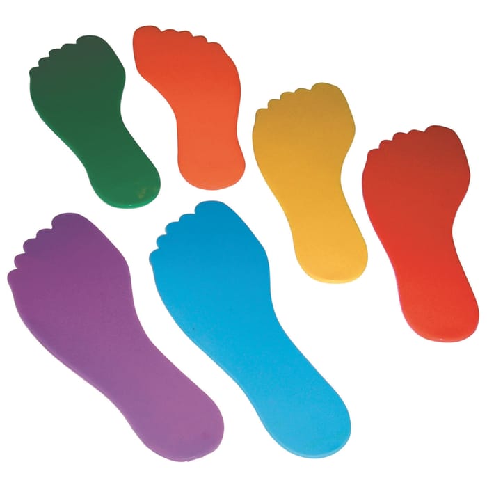 Non-Slip Floor Markers - Feet, 6 pcs