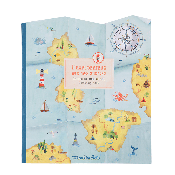 Colouring Book with Stickers - Explore the World