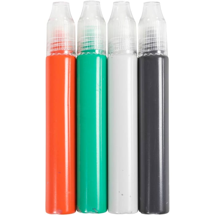 Candle Wax Pens 4 x 30 ml - Black/Green/Grey/Red
