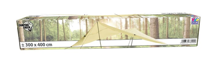 Shade Sail 3x4 m - Sand Colour, incl. 2 Poles