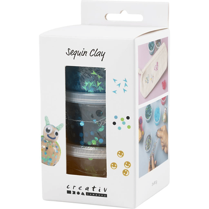 Sequin Clay 3 x 60 g - Blue & Yellow