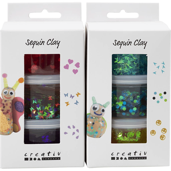 Sequin Clay 6 x 60 g - Basic Colours