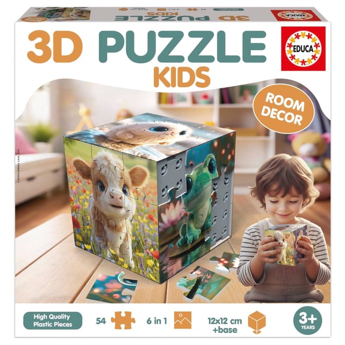 3D Cube Puzzle - Baby Animals