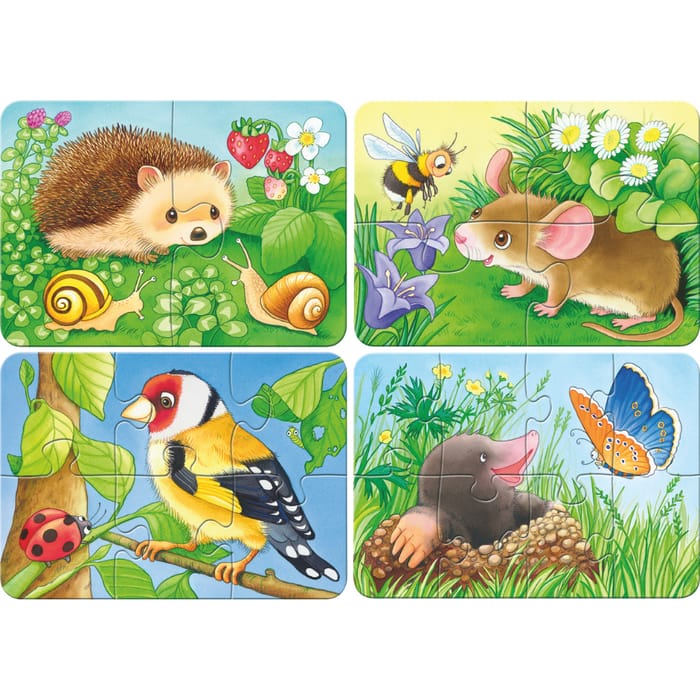 Puzzle with 2-8 pcs - Garden Animals