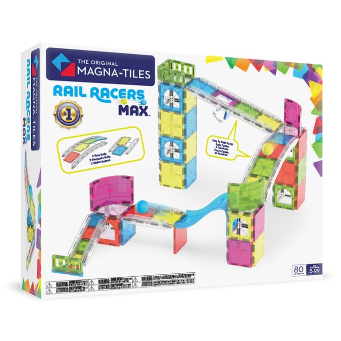 Magna-Tiles | Rail Racers Max Marble Run, 80 pcs