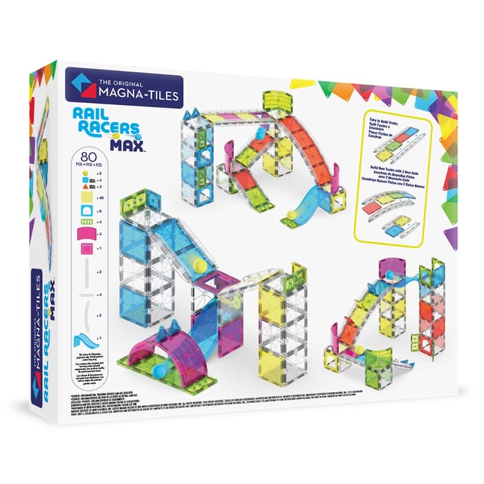 Magna-Tiles | Rail Racers Max Marble Run, 80 pcs