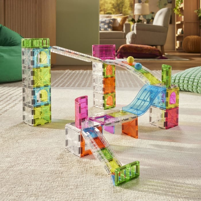 Magna-Tiles | Rail Racers Max Marble Run, 80 pcs