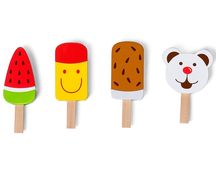 Wooden Popsicles, 4 pcs