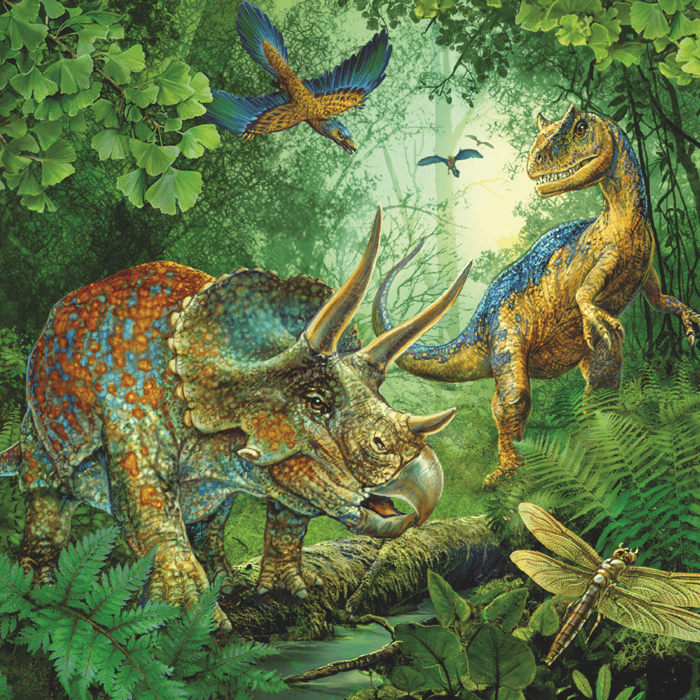 Puzzle with 3 x 49 pcs - Dinosaurs