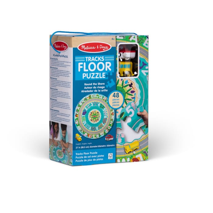 Floor Puzzle - Round the Shore w. Vehicles, 48 pcs