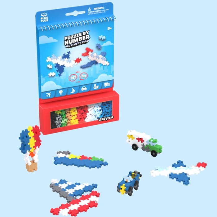 Plus-Plus - Activity Pad, Transportation, 125 pcs