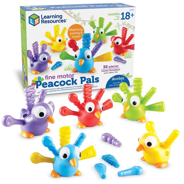 Fine Motor Peacock Pals, 30 pcs