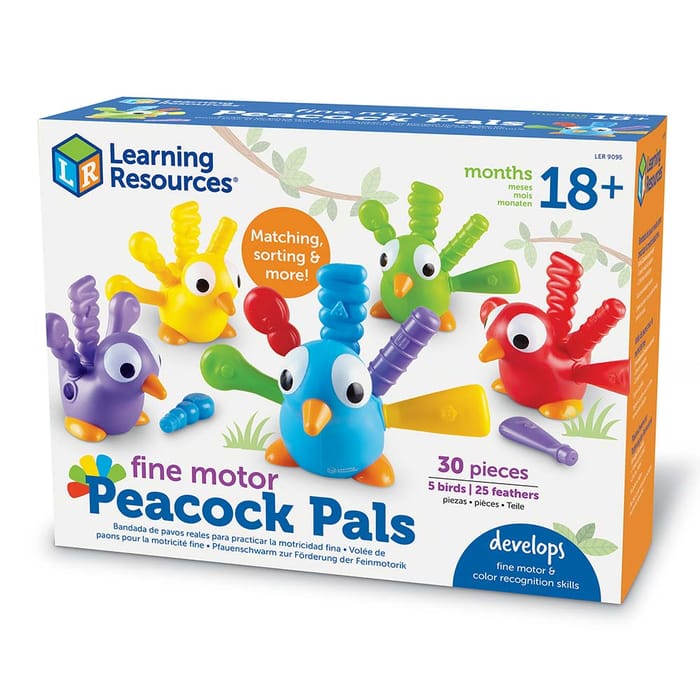 Fine Motor Peacock Pals, 30 pcs