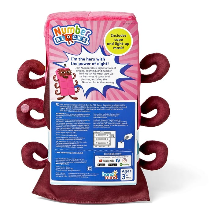 Numberblocks Sing-Along Superhero Octoblock Plush
