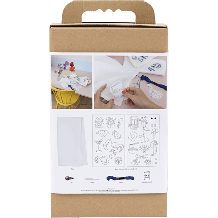 DIY Embroidery Kit - Cloth Napkins, 4 pcs