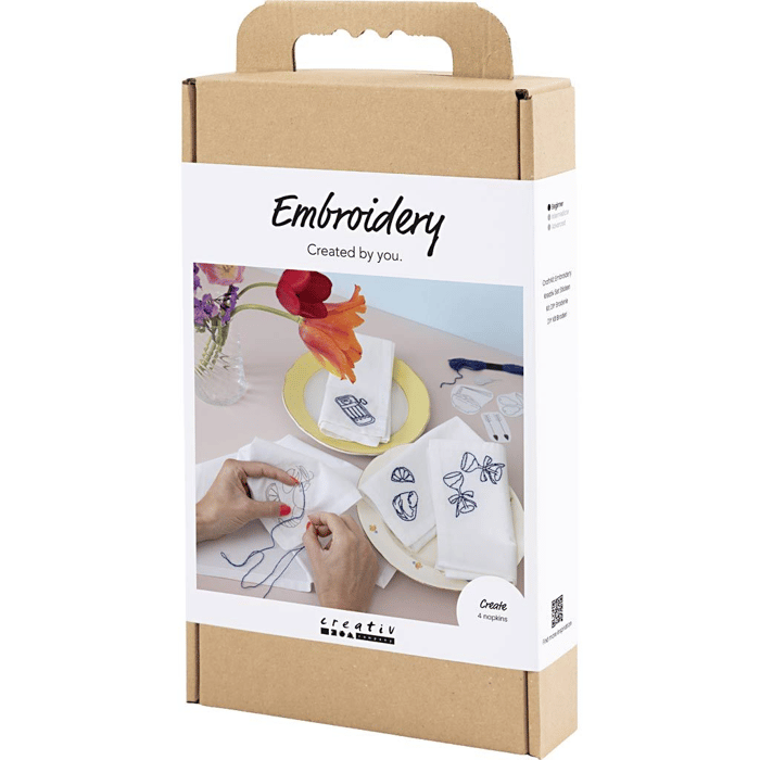 DIY Embroidery Kit - Cloth Napkins, 4 pcs